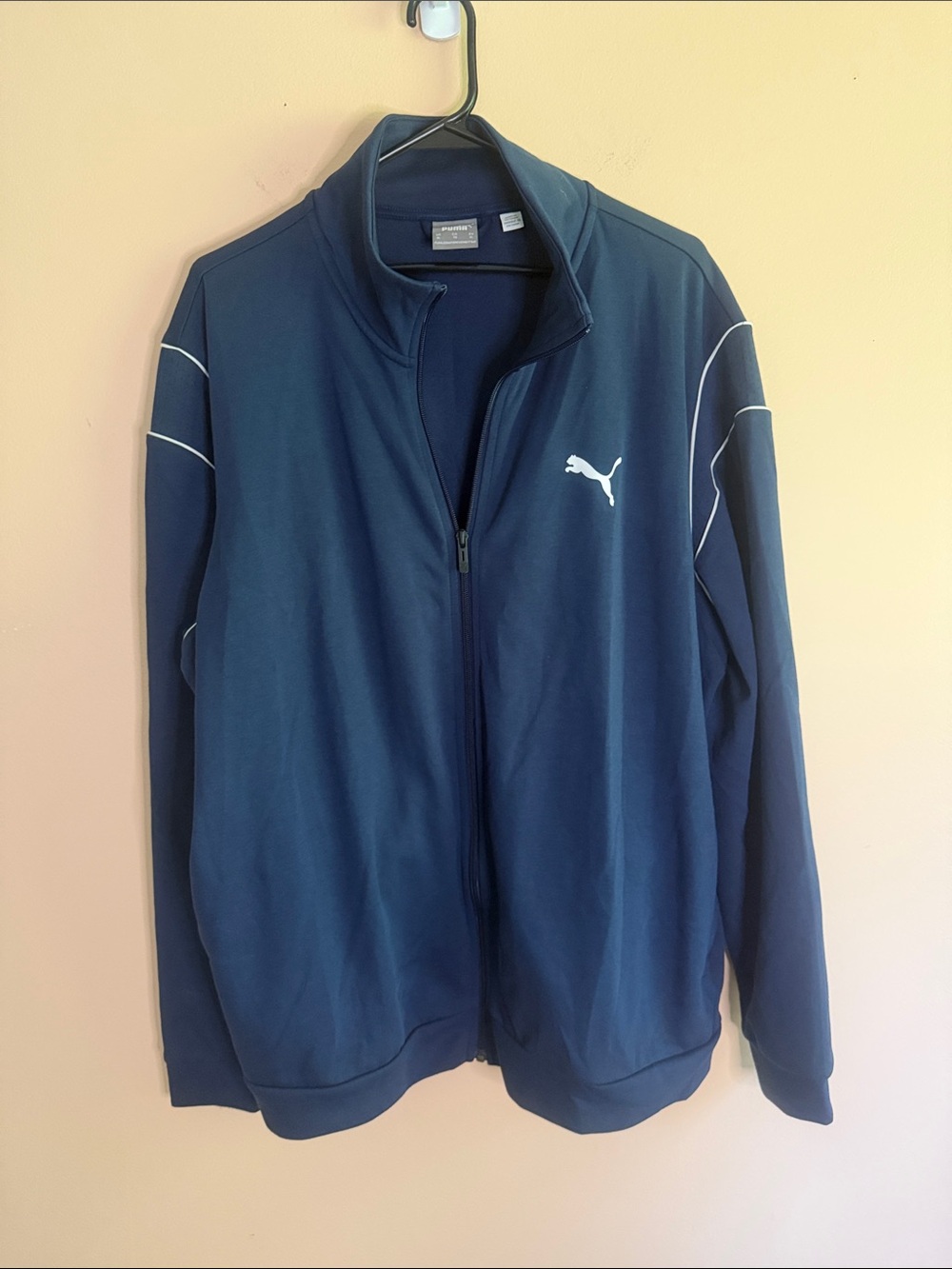 Puma Men's Navy Blue Full-Zip Performance Jacket